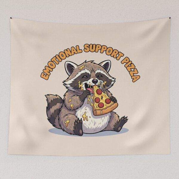 Item preview, Emotional Support Pizza - Funny Raccoon Trash Panda Art designed and sold by Design_Your_Day.