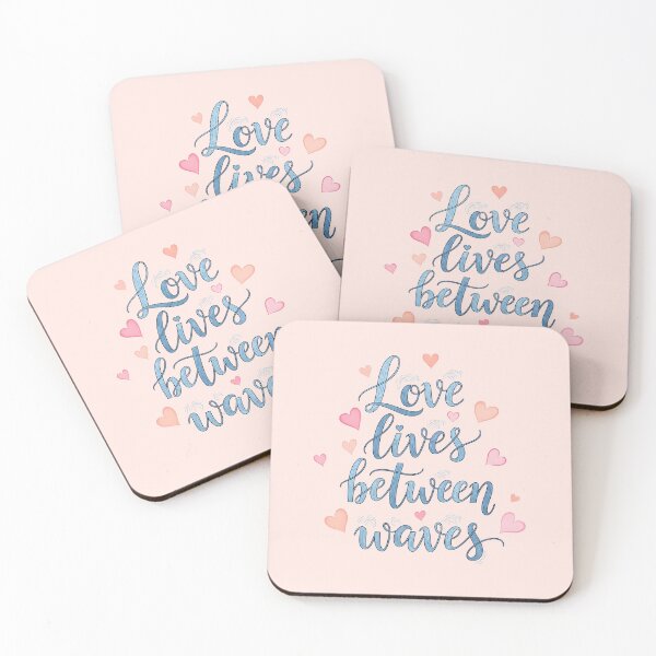 Item preview, Love Lives Between Waves – Coastal Valentine Typography Design designed and sold by Sea Gem.
