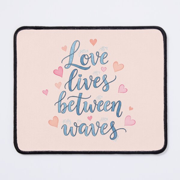 Item preview, Love Lives Between Waves – Coastal Valentine Typography Design designed and sold by Sea Gem.