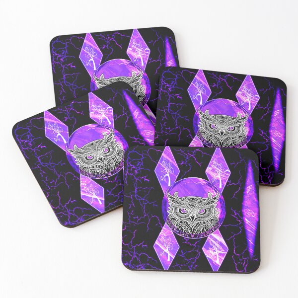 Item preview, Electric Plum Owl – Mythic Nocturnal Bird Illustration designed and sold by Brooklyn Hearty.