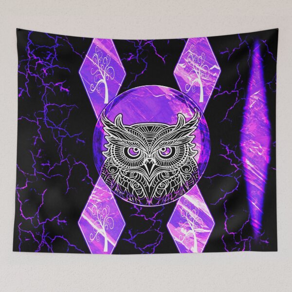Item preview, Electric Plum Owl – Mythic Nocturnal Bird Illustration designed and sold by Brooklyn Hearty.