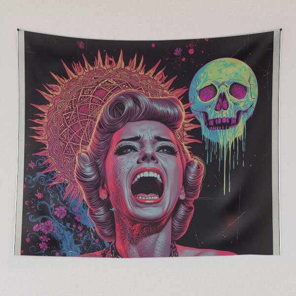 Item preview, Psychedelic Horror Pin-Up Art Print | 1960s Nightmare Mandala Poster | Dark Surrealist Wall Art designed and sold by MissSaylor.