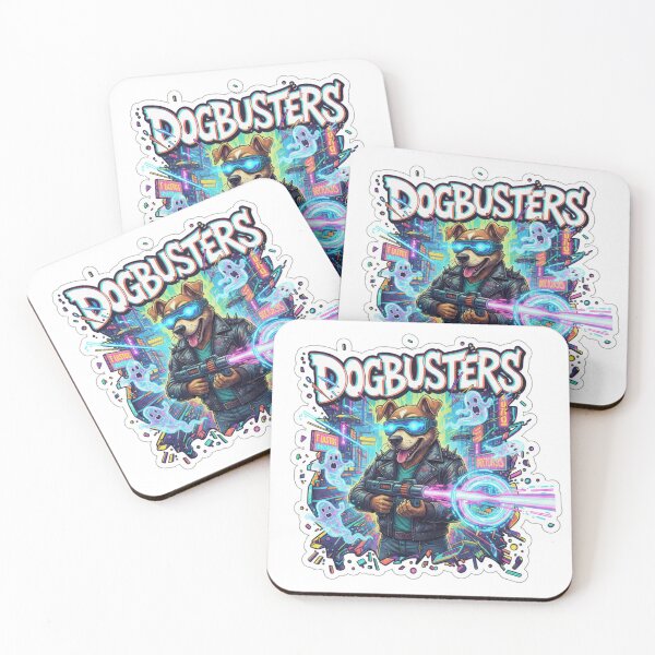 Item preview, Dogbusters Cyberpunk Ghost Hunting Dog Movie Parody Sticker designed and sold by Imaginarium of Chaos falcon88 .