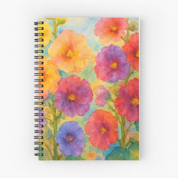 Item preview, Old Fashioned Multicolored Hollyhocks designed and sold by TinCatOutPost.
