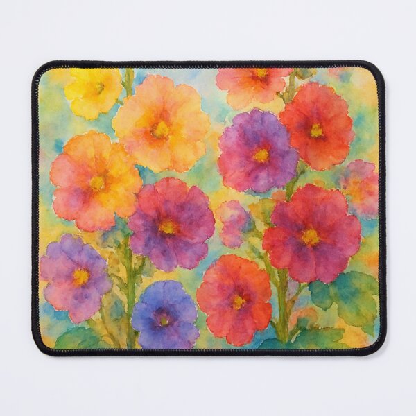 Item preview, Old Fashioned Multicolored Hollyhocks designed and sold by TinCatOutPost.