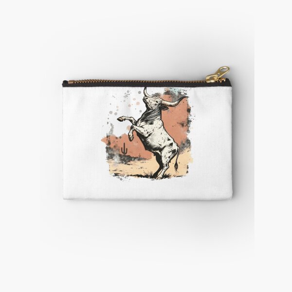 Item preview, Vintage Longhorn Bull Rising – Western Desert Bull Illustration designed and sold by truongloc246.