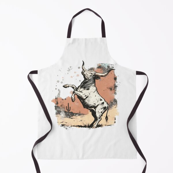 Item preview, Vintage Longhorn Bull Rising – Western Desert Bull Illustration designed and sold by truongloc246.