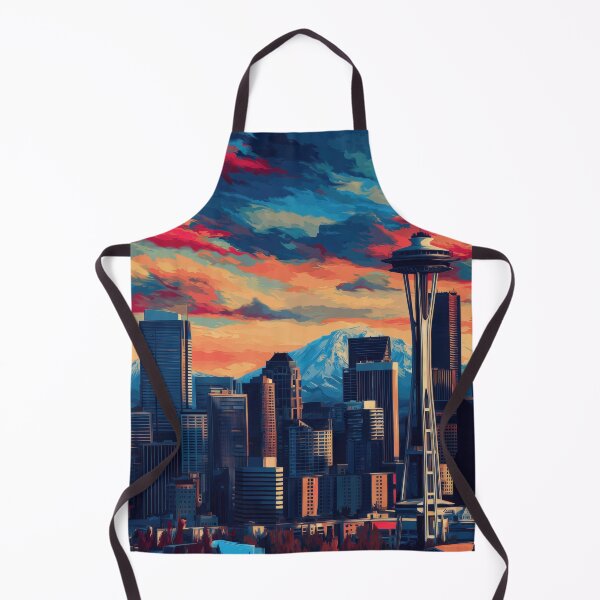 Item preview, Seattle Pop Art – Space Needle & Mount Rainier designed and sold by SkylineVistas Designs.