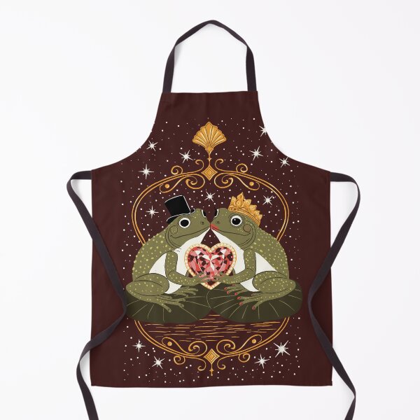 Artikelvorschau, Königliches Froschpaar der Liebe mit Rubin-Herz Juwel – Art Deco Romantik auf Seerosenblättern in Dunkelrot und Gold entworfen und verkauft von SaliMontoDesign.