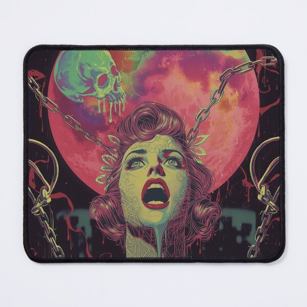 Item preview, Dark Psychedelic Pin-Up Horror Sticker | 1960s Acid Nightmare Decal | Skull Moon Terror Art designed and sold by MissSaylor.