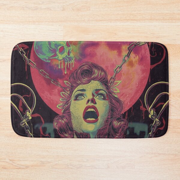 Item preview, Dark Psychedelic Pin-Up Horror Sticker | 1960s Acid Nightmare Decal | Skull Moon Terror Art designed and sold by MissSaylor.