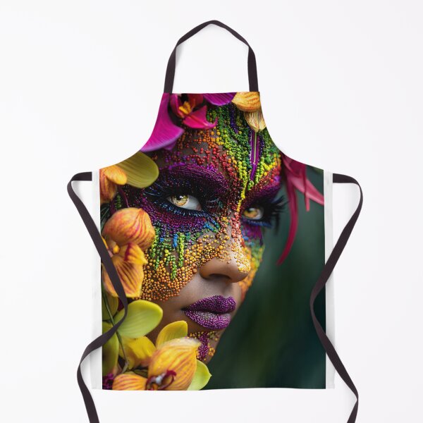 Item preview, Vibrant Floral Face Art with Colorful Beads designed and sold by Artessie.