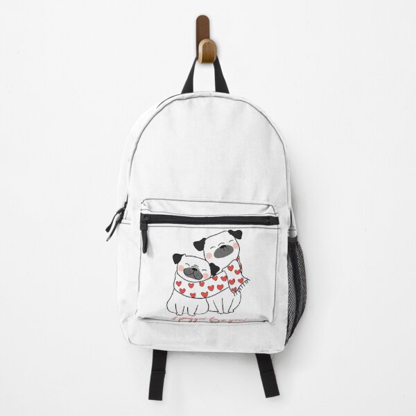 Item preview, I Puggin’ Love You Cute Pug Couple with Hearts Illustration designed and sold by rdxart.