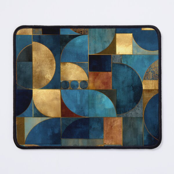 Item preview, Luxury Gold & Teal Geometric Abstract – Textured Deco designed and sold by EK-World.