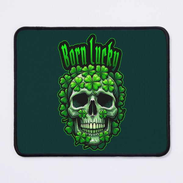 Item preview, Born Lucky Skull St Patrick’s Day Shirt – Shamrock Skull Art designed and sold by Topoartispp.