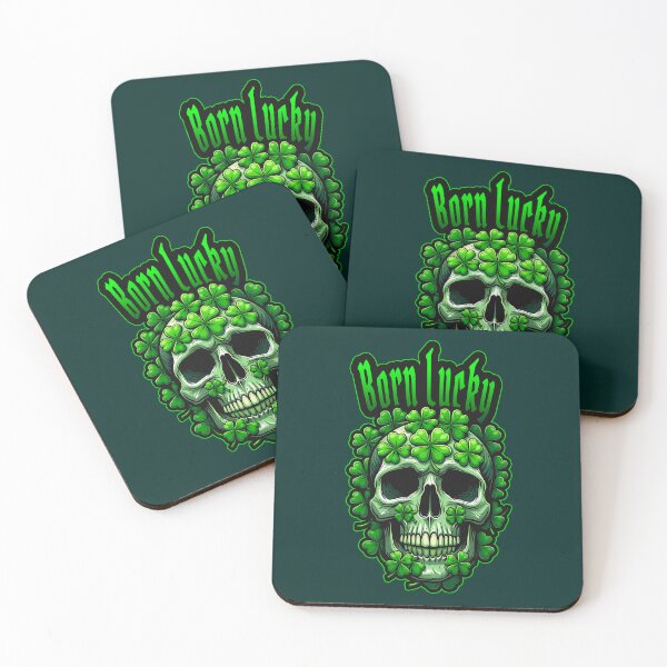 Item preview, Born Lucky Skull St Patrick’s Day Shirt – Shamrock Skull Art designed and sold by Topoartispp.