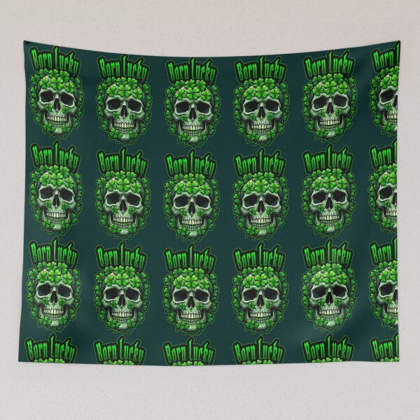 Item preview, Born Lucky Skull St Patrick’s Day Shirt – Shamrock Skull Art designed and sold by Topoartispp.