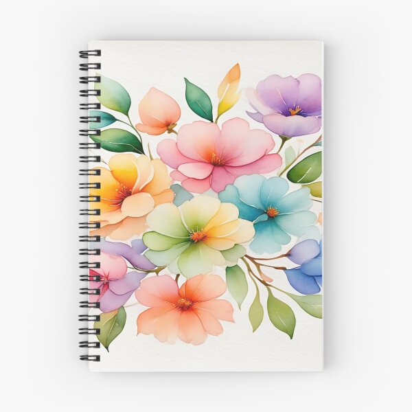 Artikelvorschau, Rainbow Watercolor Floral Garden – Soft Botanical Art Print entworfen und verkauft von Designs By Ms Mal_Tas.