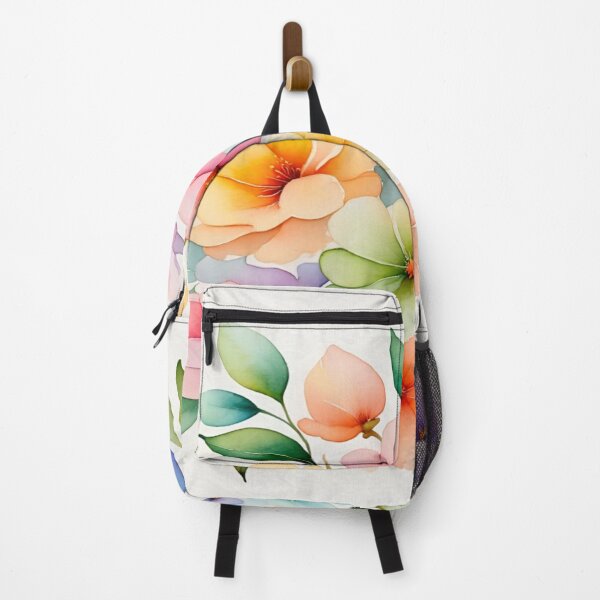 Item preview, Rainbow Watercolor Floral Garden – Soft Botanical Art Print designed and sold by Designs By Ms Mal_Tas.