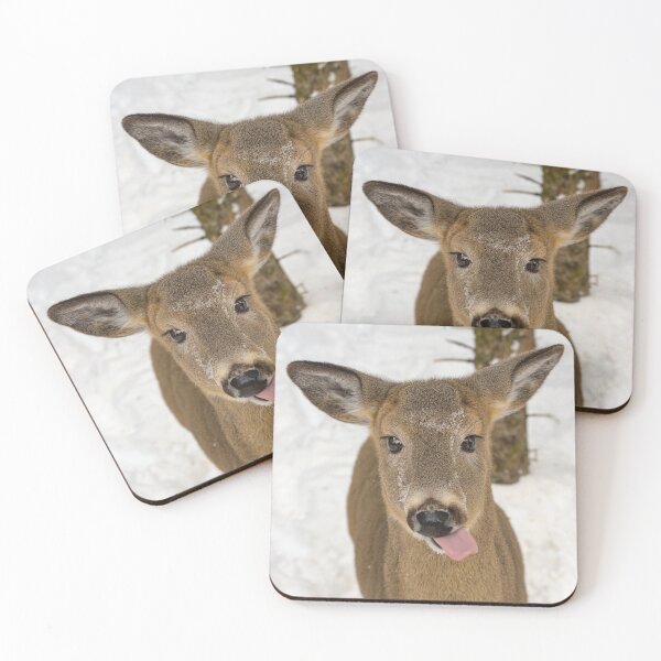 Item preview, White-tailed deer sticking out its tongue designed and sold by Bompychain.
