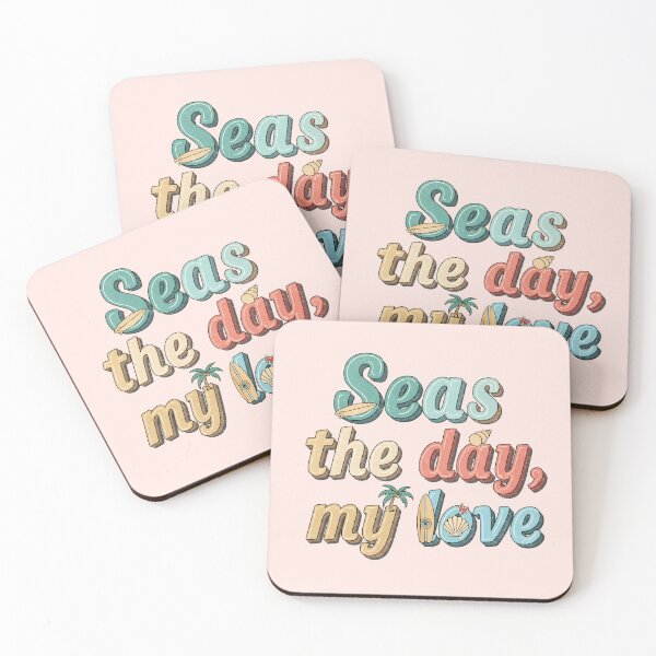 Item preview, Seas the Day, My Love – Coastal Valentine Typography Design designed and sold by Sea Gem.