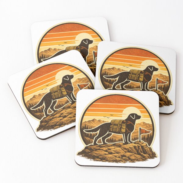 Item preview, Hiking Labrador Summit Flag – Retro Mountain Adventure Dog designed and sold by PawPrintCustom.