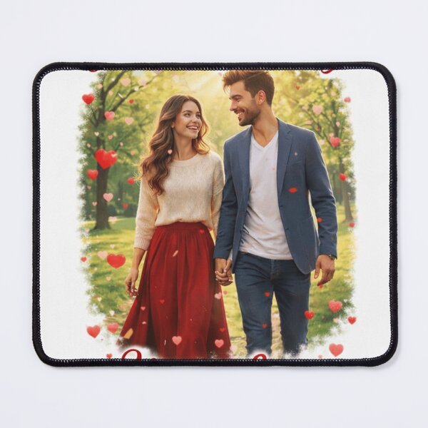Item preview, Young Love in the Sunshine – Romantic Valentine’s Day Couple Walk Illustration designed and sold by waldex44.