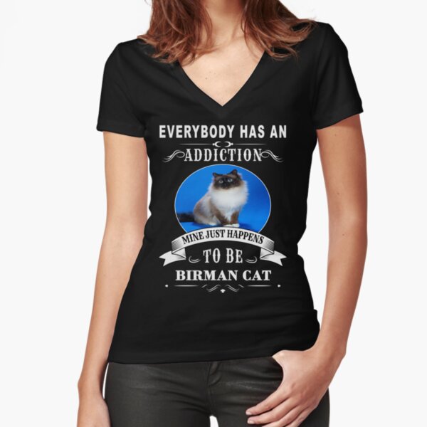 Birman cat T-Shirt Fitted V-Neck T-Shirt