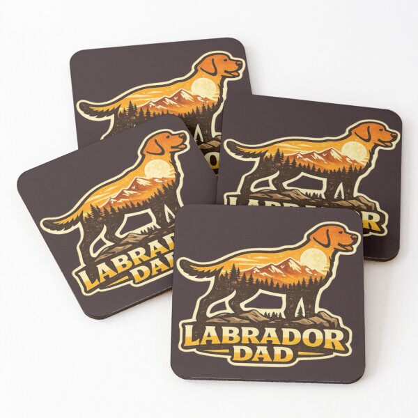 Item preview, Labrador Dad – Retro Mountain Sunset Hiking Dog designed and sold by PawPrintCustom.