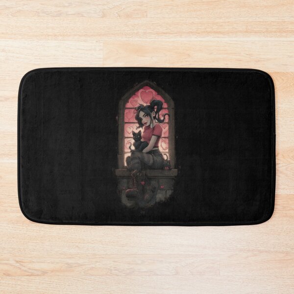 Item preview, Gothic Girl Valentines Black Cat Cozy Goth Art designed and sold by PluffyPanda.