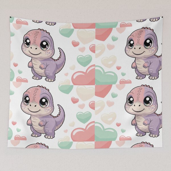 Item preview, Playful Pastel Dino – Cute Raptor Design (Transparent Background) designed and sold by AnimeHentaiArt.