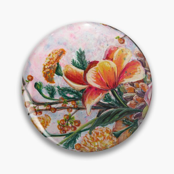 Item preview, "Botanical 5" persimmon, marigolds, tulips, and olives by Renee Machan designed and sold by RMachanArt.
