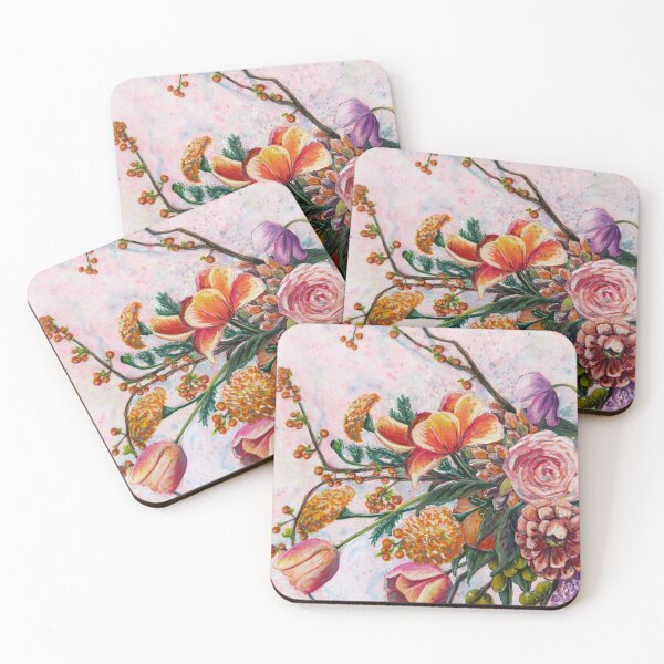 Item preview, "Botanical 5" persimmon, marigolds, tulips, and olives by Renee Machan designed and sold by RMachanArt.