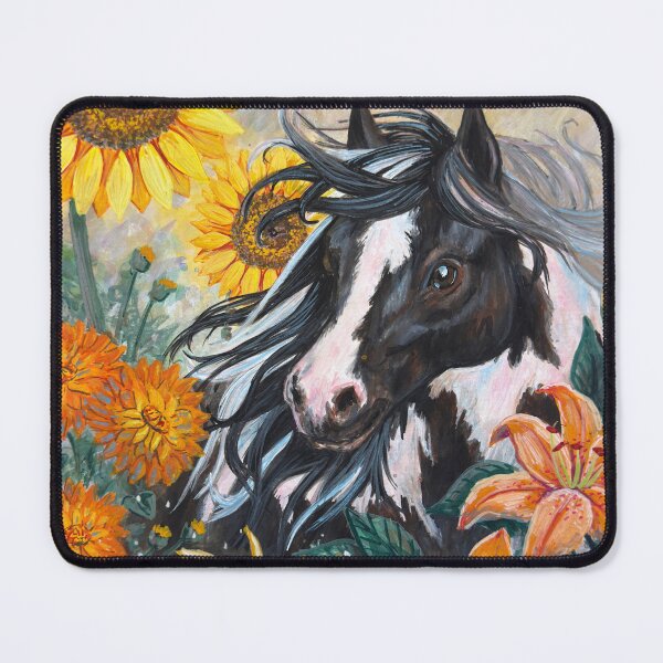 Item preview, "Sun Pony" equine botanical art by Renee Machan designed and sold by RMachanArt.