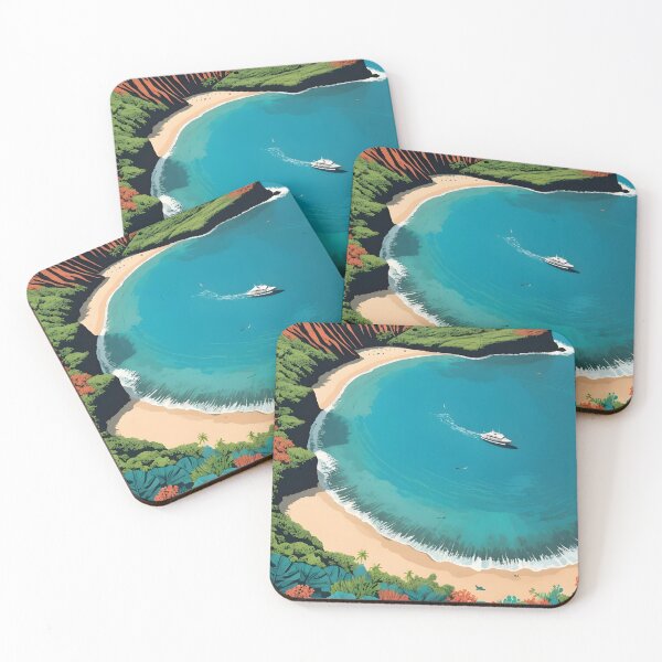 Item preview, Hanauma Bay Volcanic Crater Illustration designed and sold by wildexperience.