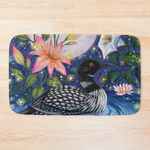Item preview, "Night Loon" botanical nature watercolor by Renee Machan designed and sold by RMachanArt.