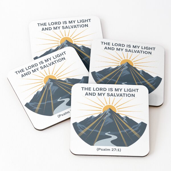 Item preview, Christian Mountain Sunrise with Psalm 27:1 Scripture Quote. designed and sold by loveandlightrb.