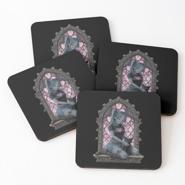 Item preview, Goth Girl Celebrating Valentine With Black Cat designed and sold by PluffyPanda.