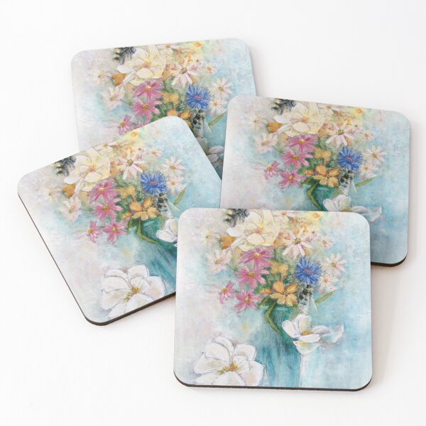Item preview, Abstract Floral with Magnolias and Bumblebees by Renee Machan designed and sold by RMachanArt.