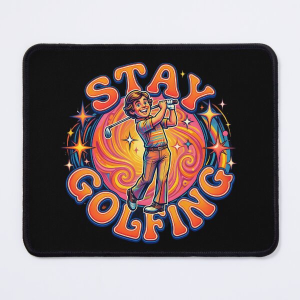 Item preview, Stay Golfing Retro Vintage Golf Illustration with Colorful Psychedelic Style designed and sold by metalsnak.