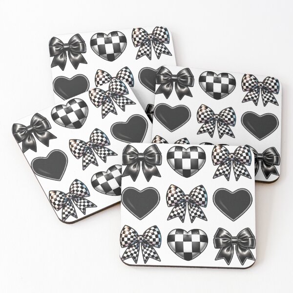 Item preview, Coquette Valentine Checkered Bow, Checkered Heart Black, Heart Valentines Day, Black Bow Checkered Coquette designed and sold by DesignDenDo ⭐⭐⭐⭐⭐.