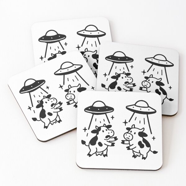 Item preview, Cows being abducted. Cows and Aliens designed and sold by Renlexd.