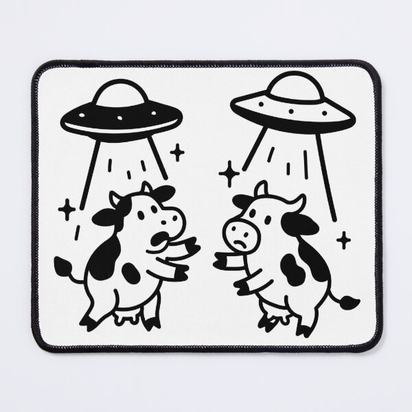 Item preview, Cows being abducted. Cows and Aliens designed and sold by Renlexd.