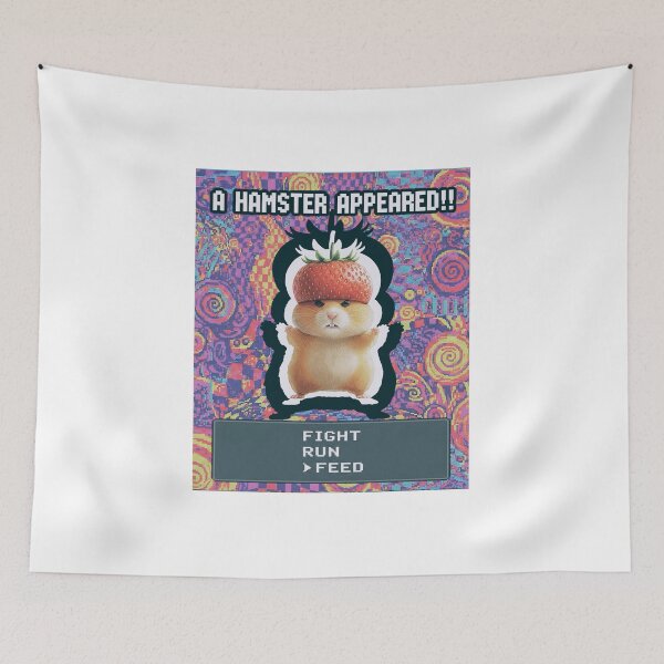 Item preview, A Wild Strawberry Hamster Appeared! - Retro RPG Style designed and sold by Jchan24.