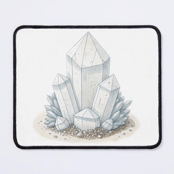 Item preview, Crystal Cluster Sketch — Minimal Mineral Line Art in Soft Blue | Calm Geology Aesthetic designed and sold by VivoStudio.