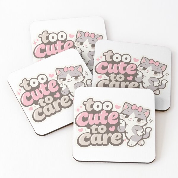 Item preview, Too Cute to Care - Funny Kawaii Grey Cat with Pink Bow designed and sold by SvitlanaSolo.