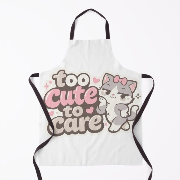 Item preview, Too Cute to Care - Funny Kawaii Grey Cat with Pink Bow designed and sold by SvitlanaSolo.