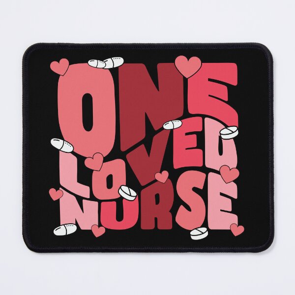 Item preview, One Loved Nurse: Retro Valentine Typography with Hearts & Pills designed and sold by Polarisofficial.