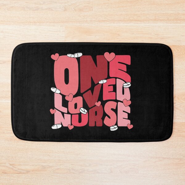 Item preview, One Loved Nurse: Retro Valentine Typography with Hearts & Pills designed and sold by Polarisofficial.