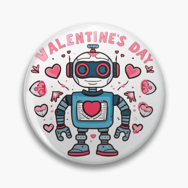 Item preview, Cute Robot Valentine's Day with Hearts. designed and sold by LunaPrintCo.